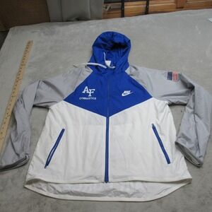 Nike Air Force Jacket Womens Medium Blue White Gymnastics Windrunner‎ Light Pack